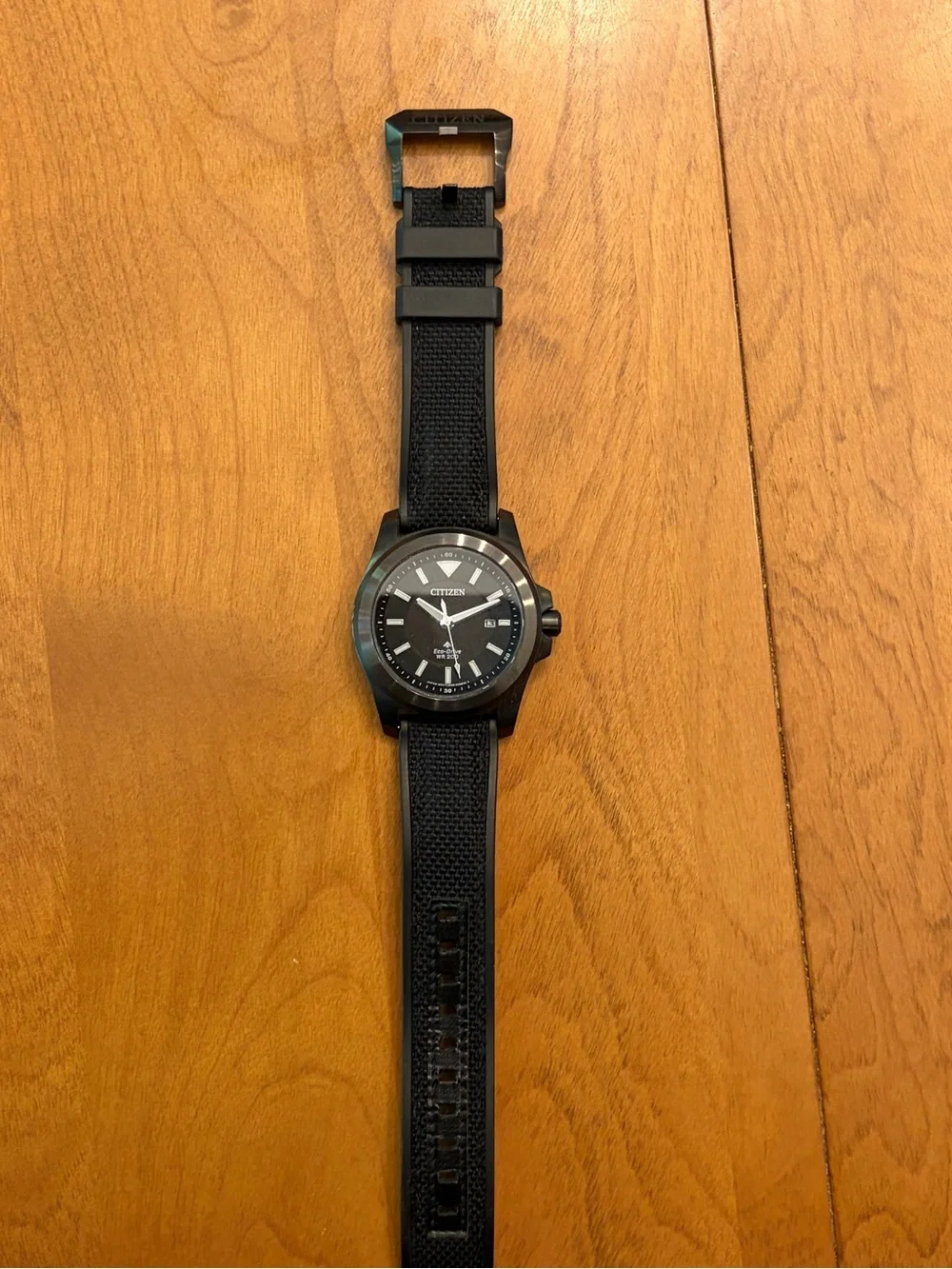 Citizen Black Dial Eco-Drive Sports Watch with Black Strap - Picture 2 of 5